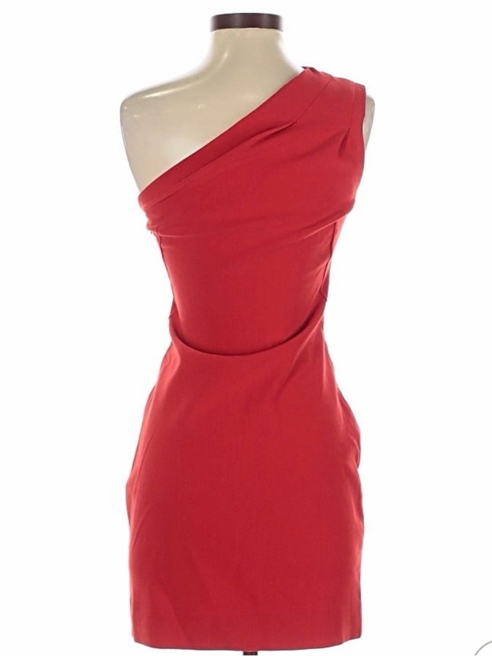Haney Red One Shoulder Mini Dress Size 4 Cocktail Wedding Guest